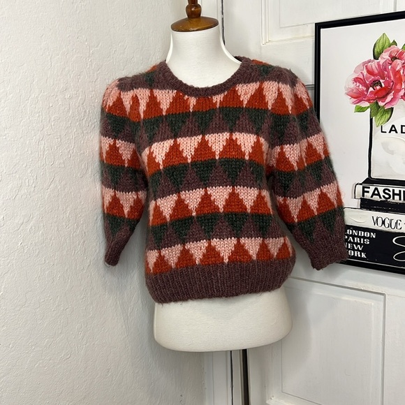 Zara Mohair Puff Sleeve Sweater Size S - Picture 2 of 9